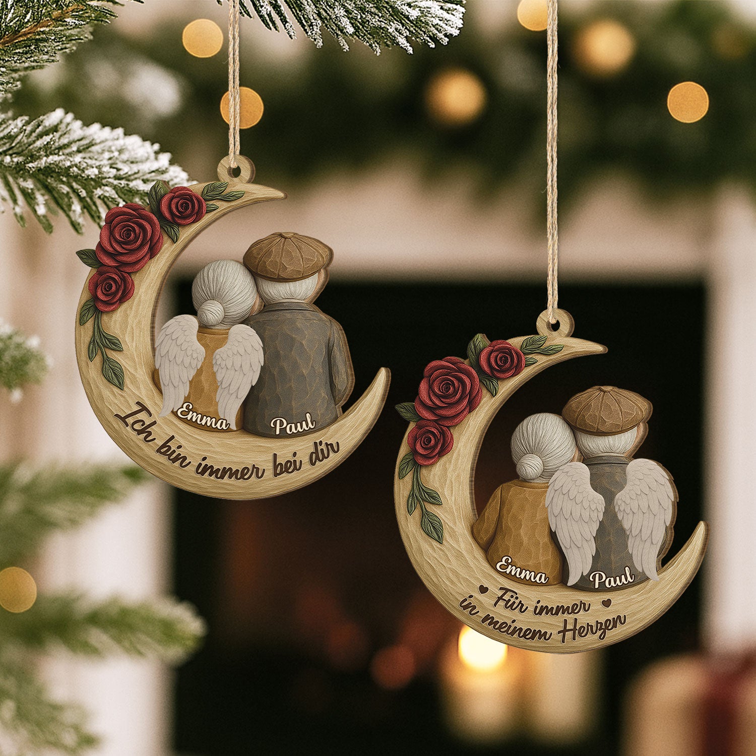 6508OGE2 ich bin immer bei dir personalisierte 1 schicht holz ornamente weihnachten paar zur erinnerung 6508O3QAG