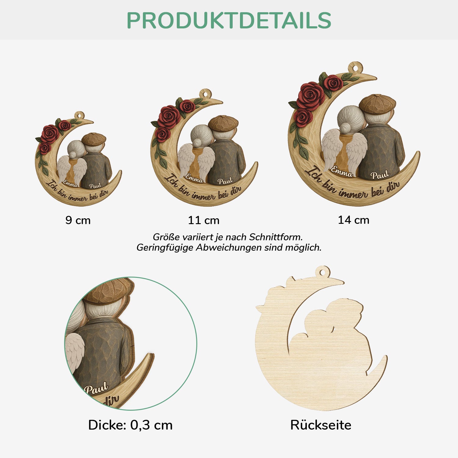 6508OGE3 ich bin immer bei dir personalisierte 1 schicht holz ornamente weihnachten paar zur erinnerung 6508O3QAG