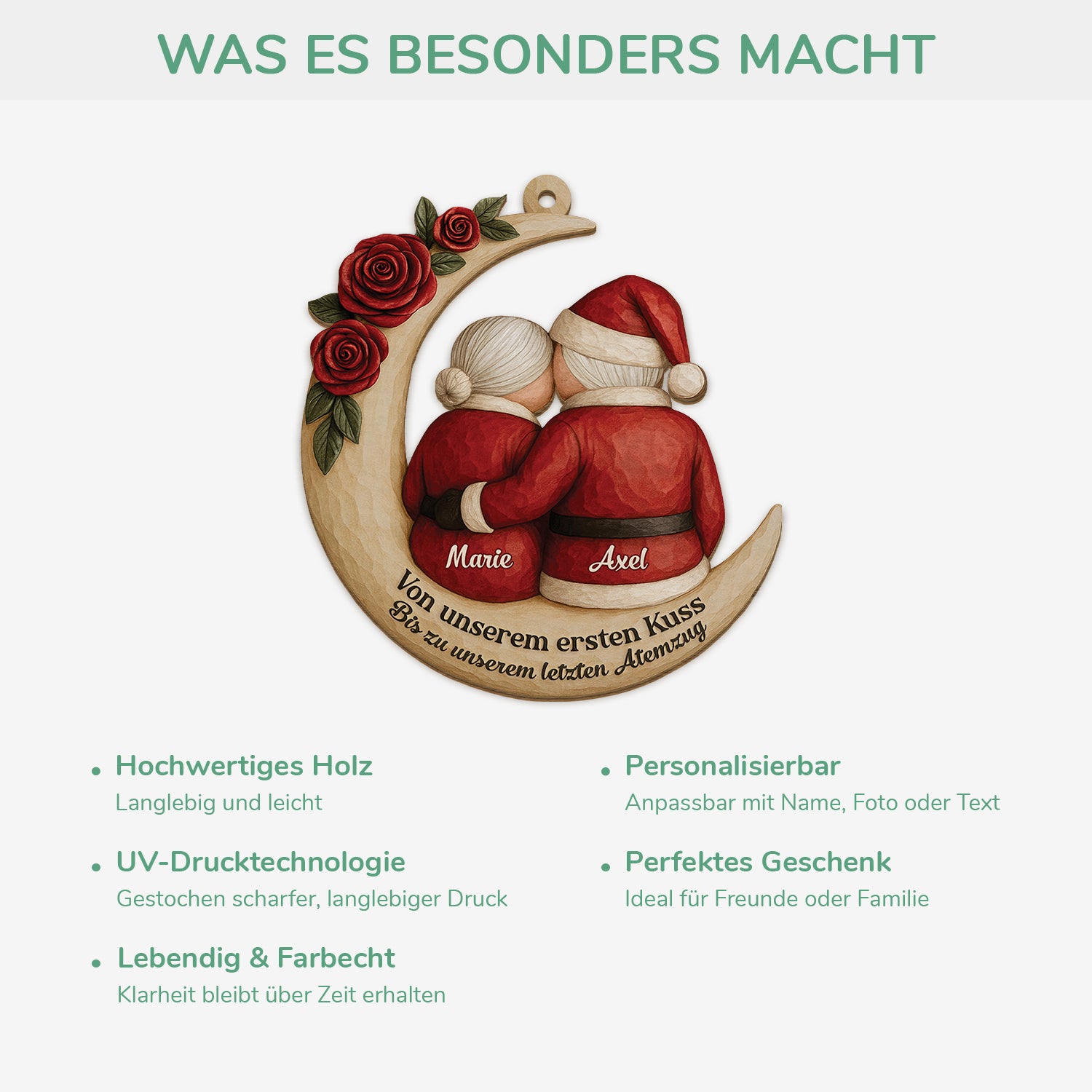 6512OGE1 3d druck effekt gemeinsam alt werden seit personalisierte 1 schicht holz ornamente weihnachten paare 6512O3LZG_4