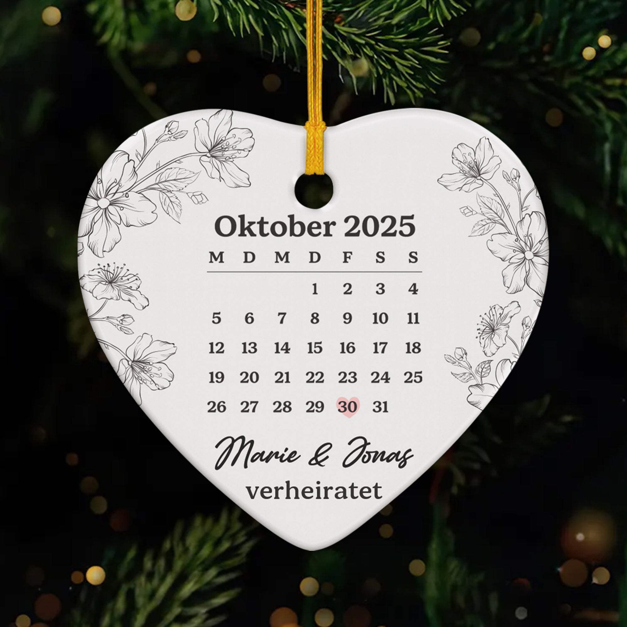 6513OGE1 verheiratet keramik weihnachtsschmuck personalisiert_ paar kalender 6513OKTNG