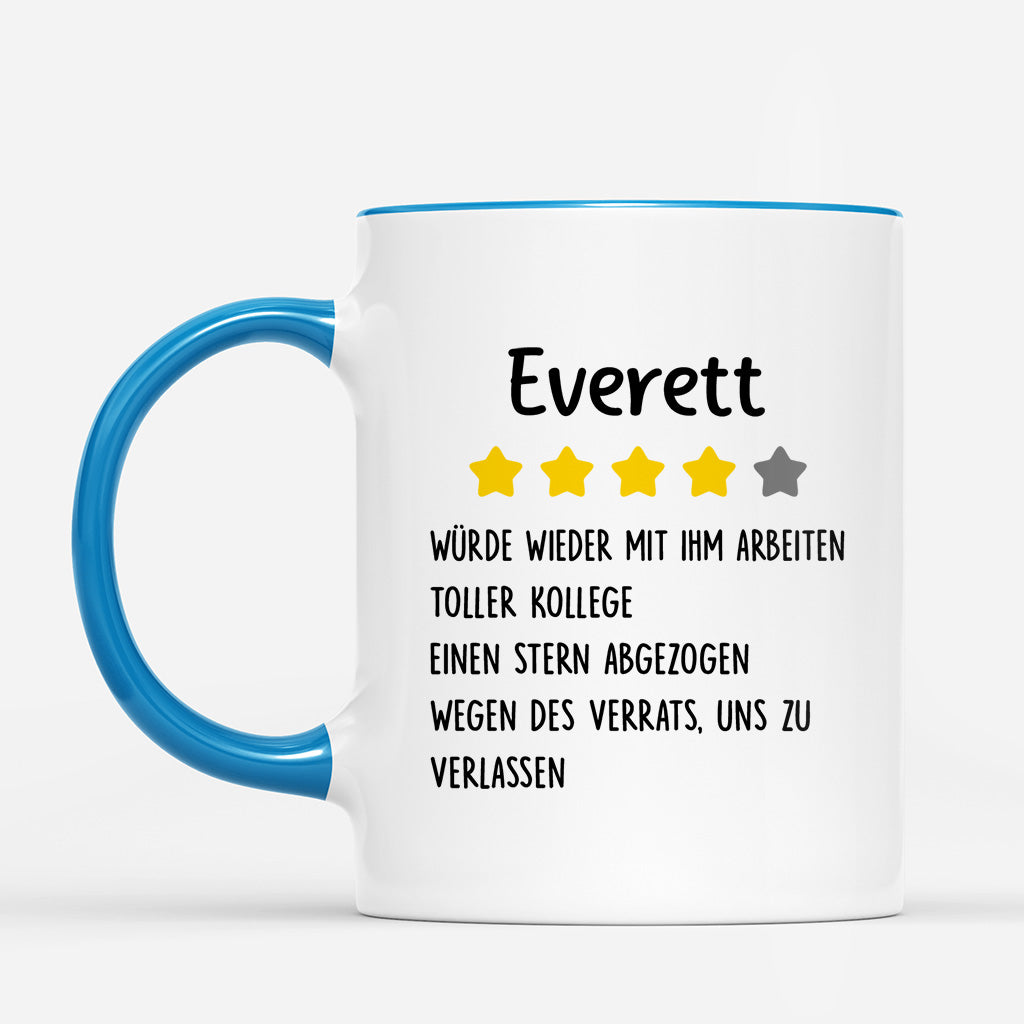 6523MGE2 einen stern abgezogen wegen des verrats uns zu verlassen personalisierte tasse abschied kollegin_ kollege lustig 6523MTQMO