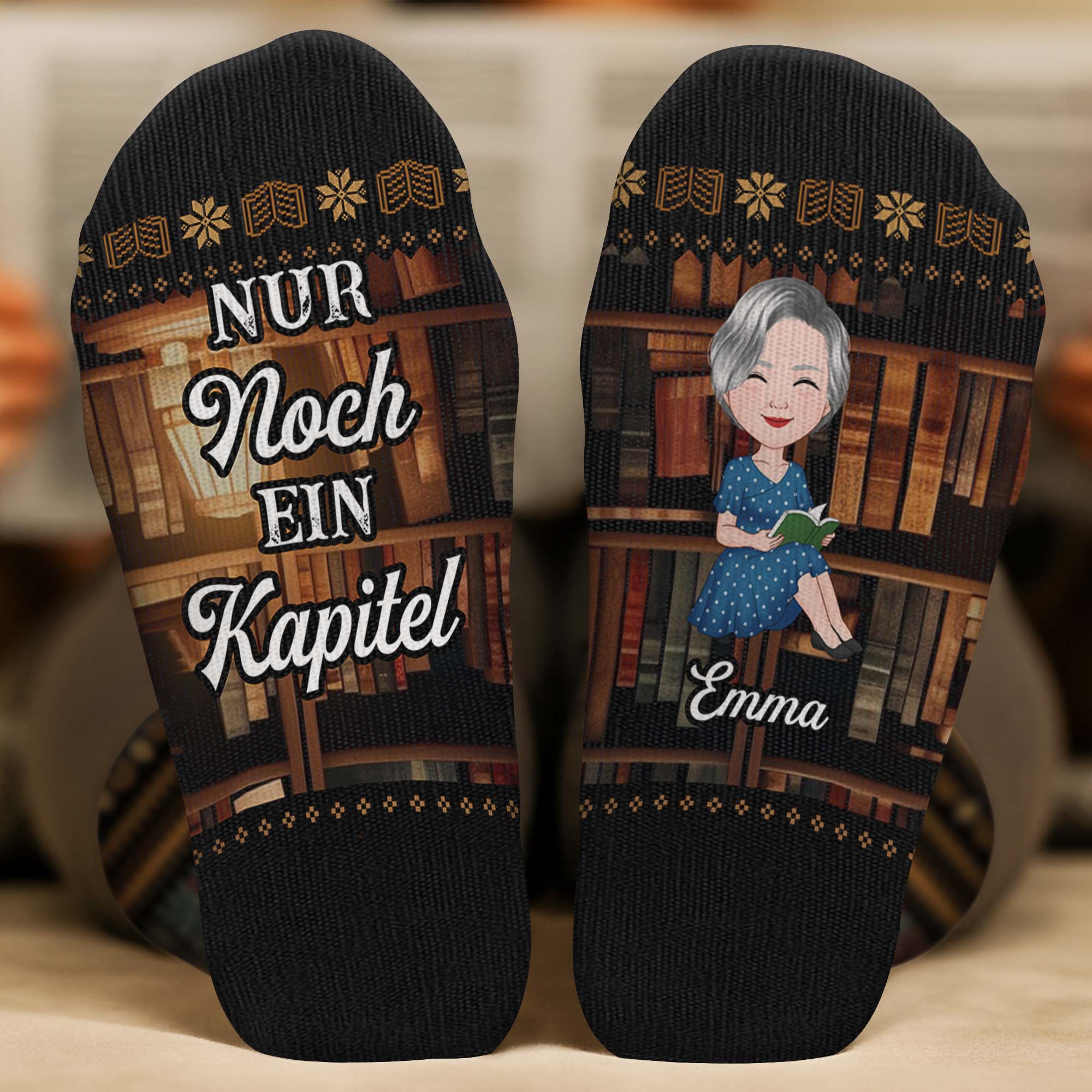 6530JGE2 einfach ein madchen das bucher liebt personalisierte socken_ fur_ leseratten_ frauen 6530JKZ5A