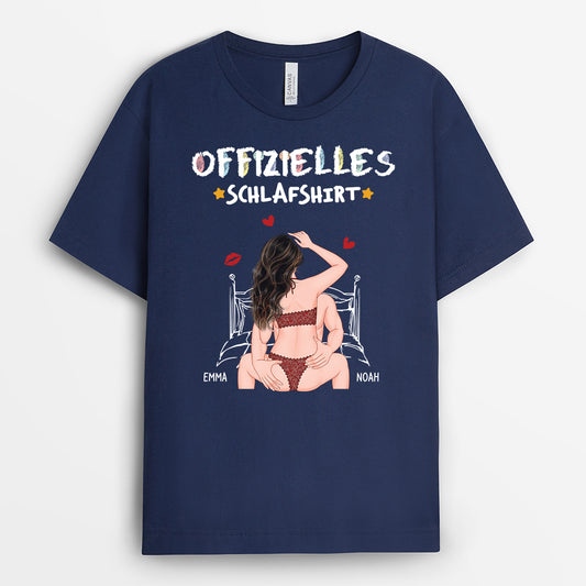 6535AGE2 offizielles schlafshirt schwarzes partner t shirt personalisiert cartoon buntstifte 6535AKZ5G