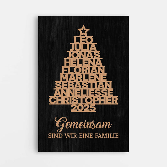 6538CGE1 gemeinsam sind wir eine familie personalisierte leinwand familie_ weihnachtsbaum mit namen 6538C8ZNI