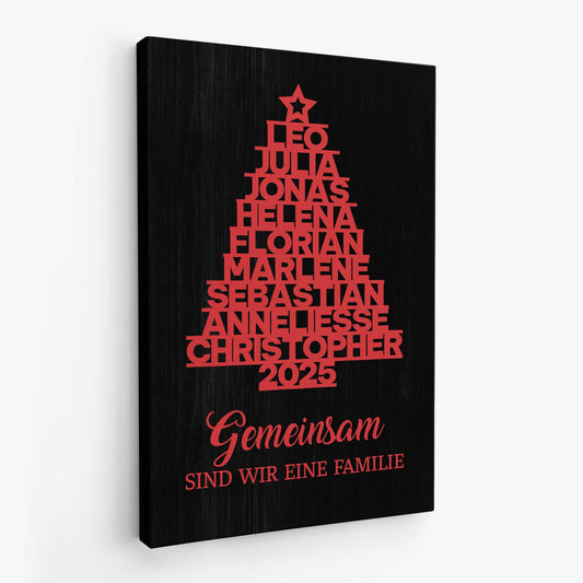 6538CGE2 gemeinsam sind wir eine familie personalisierte leinwand familie_ weihnachtsbaum mit namen 6538C8ZNI