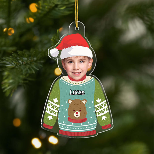 6544OGE1 kinder mit gesicht acryl weihnachtsschmuck_ personalisiert madchen jungen 6544O6VTA