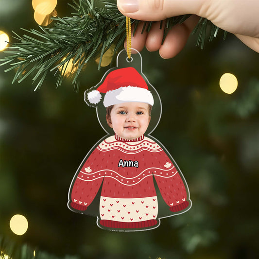 6544OGE2 kinder mit gesicht acryl weihnachtsschmuck_ personalisiert madchen jungen 6544O6VTA