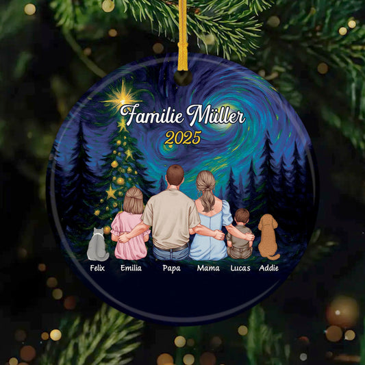 6545OGE1 familie mit hund und katze acryl weihnachtsschmuck_ personalisiert paar 6545O6ZAI