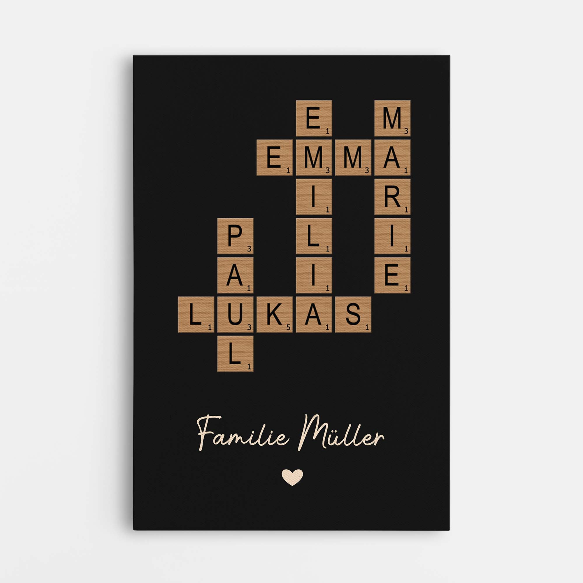 6560CGE1 die familie leinwand kreuzwortratsel personalisiert 6560C6VAI