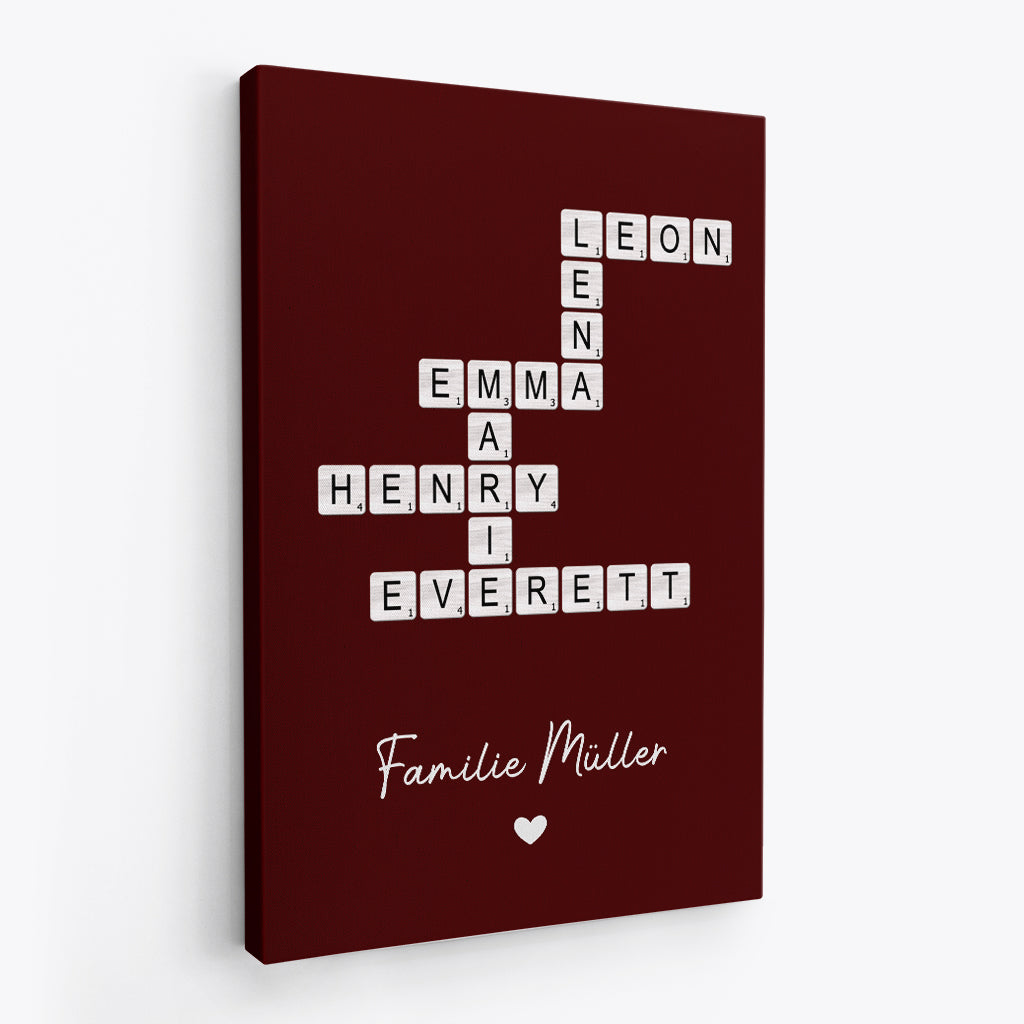 6560CGE2 die familie leinwand kreuzwortratsel personalisiert 6560C6VAI