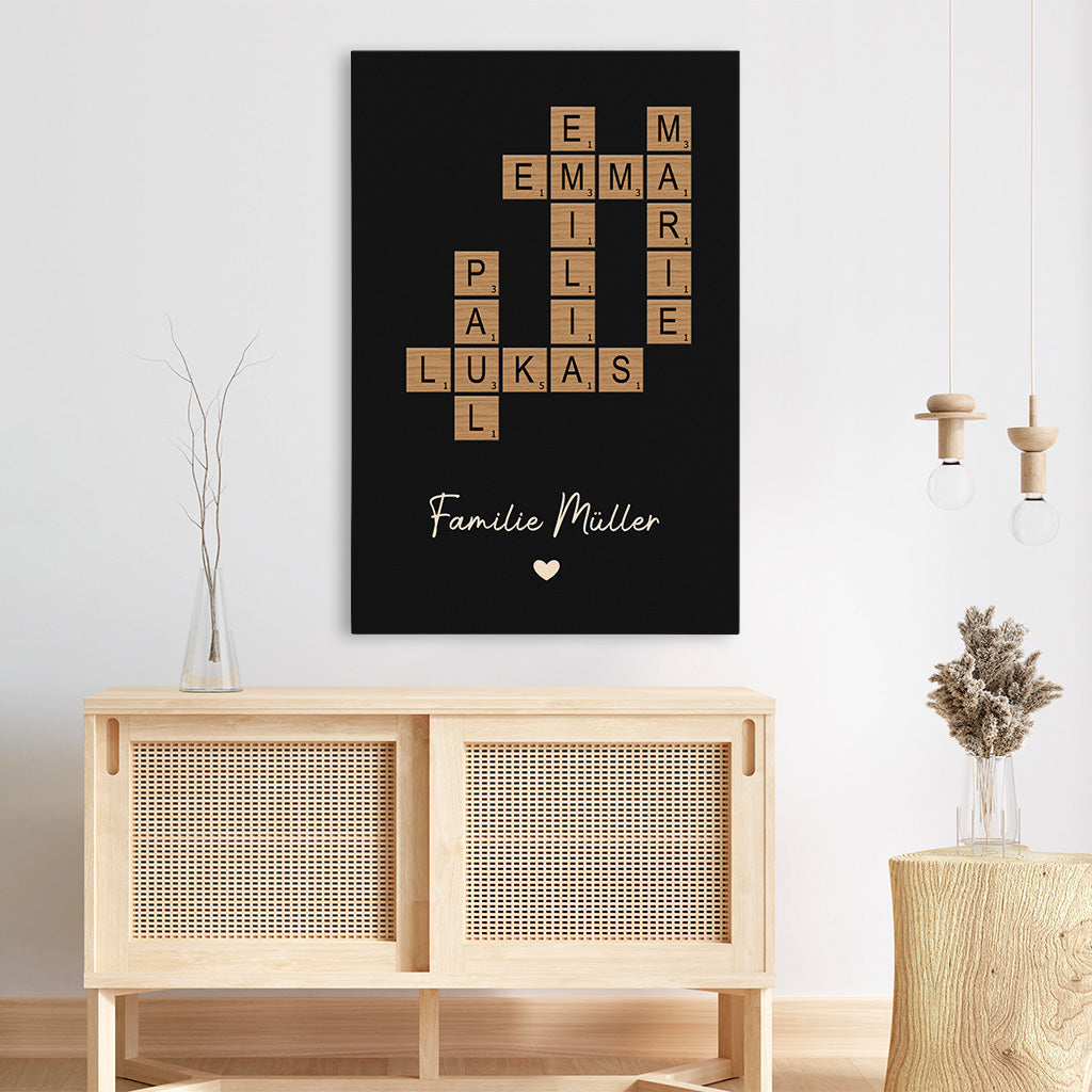 6560CGE3 die familie leinwand kreuzwortratsel personalisiert 6560C6VAI