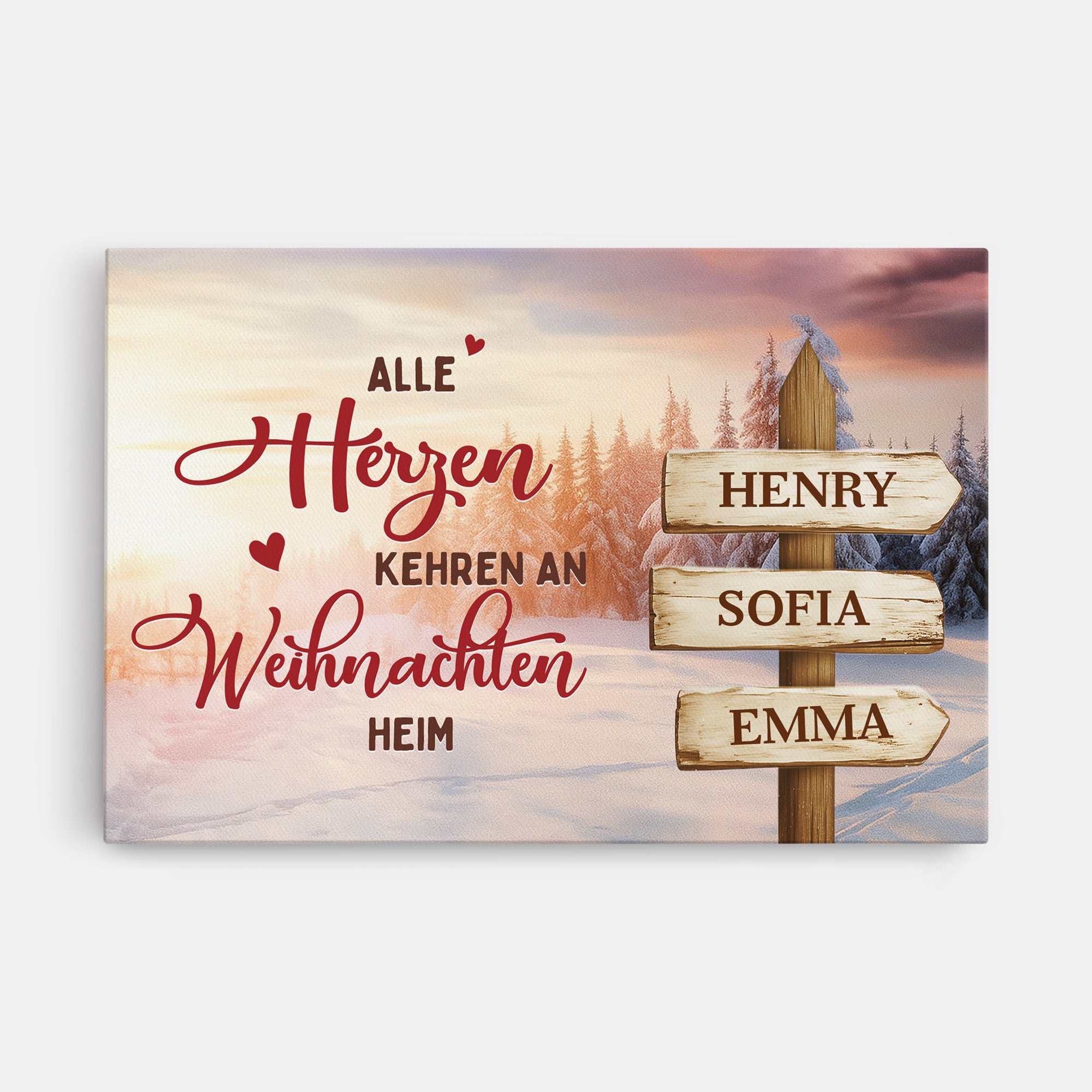 6561CGE1 alle herzen kehren an weihnachten heim personalisierte leinwand familie_ mit namen 6561C6TTI