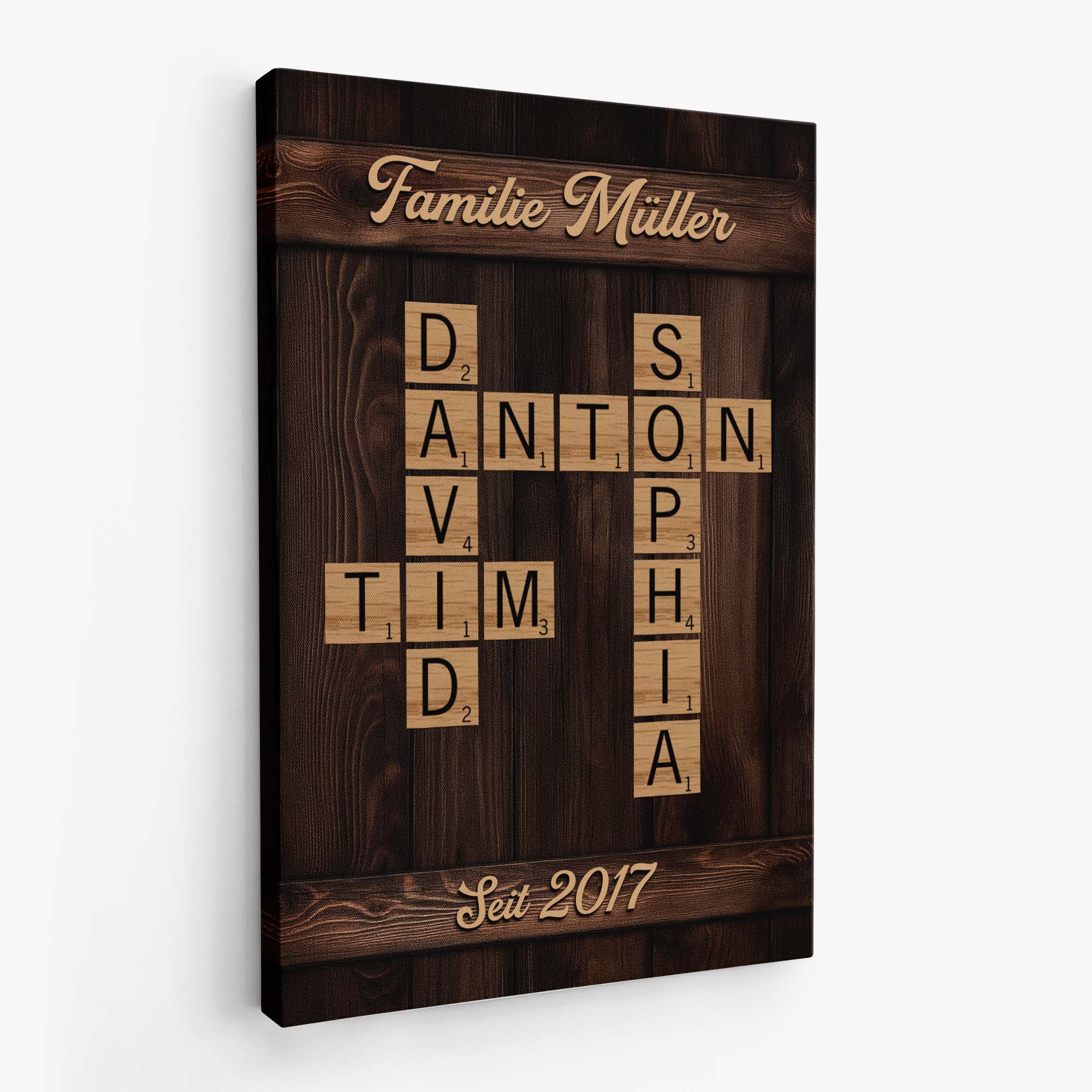 6565CGE2 die familie seit personalisierte kreuzwortratsel leinwand 6565C8ZZI