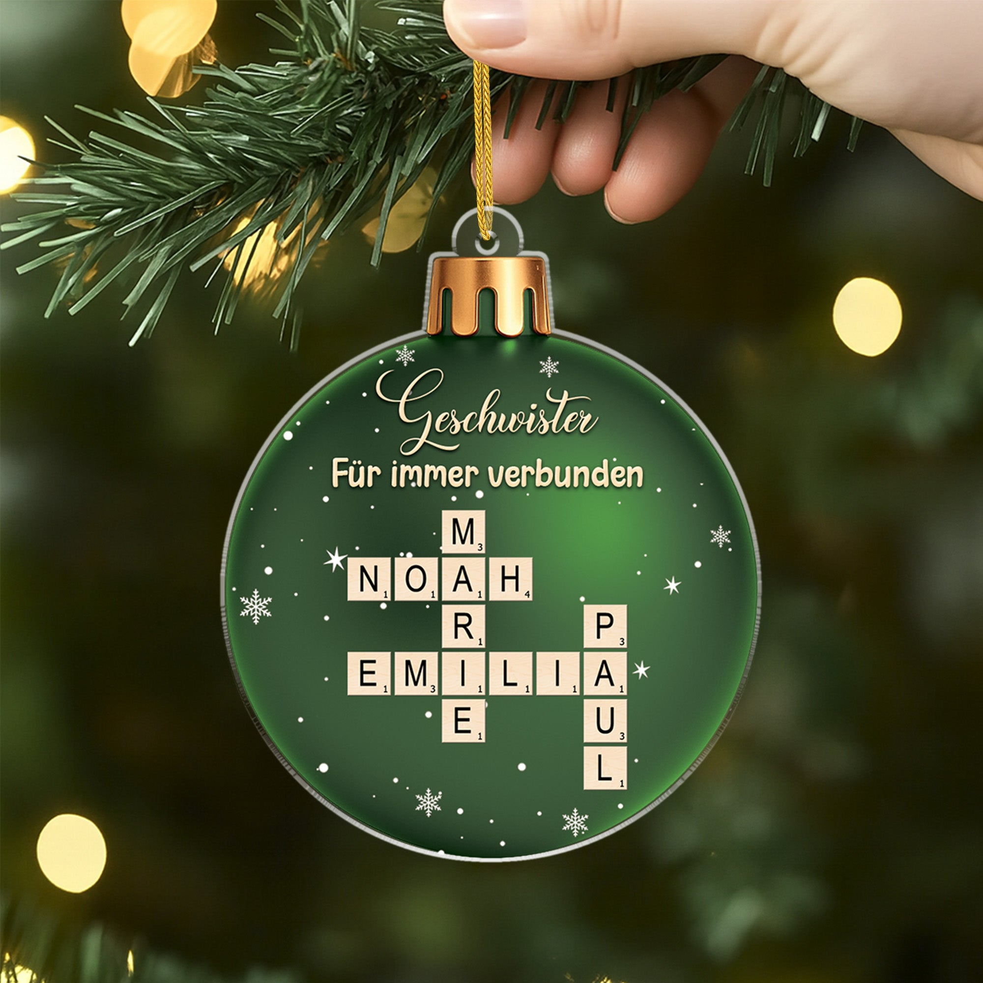 6568OGE2 3d druck effekt fur immer verbunden acryl weihnachtsschmuck_ kreuzwortratsel personalisiert familie geschwister 6568O8ZQI