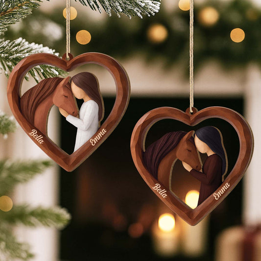 6571OGE2 3d druck effekt madchen pferd personalisierte 1 schicht holz ornamente weihnachten 6571O8V5U