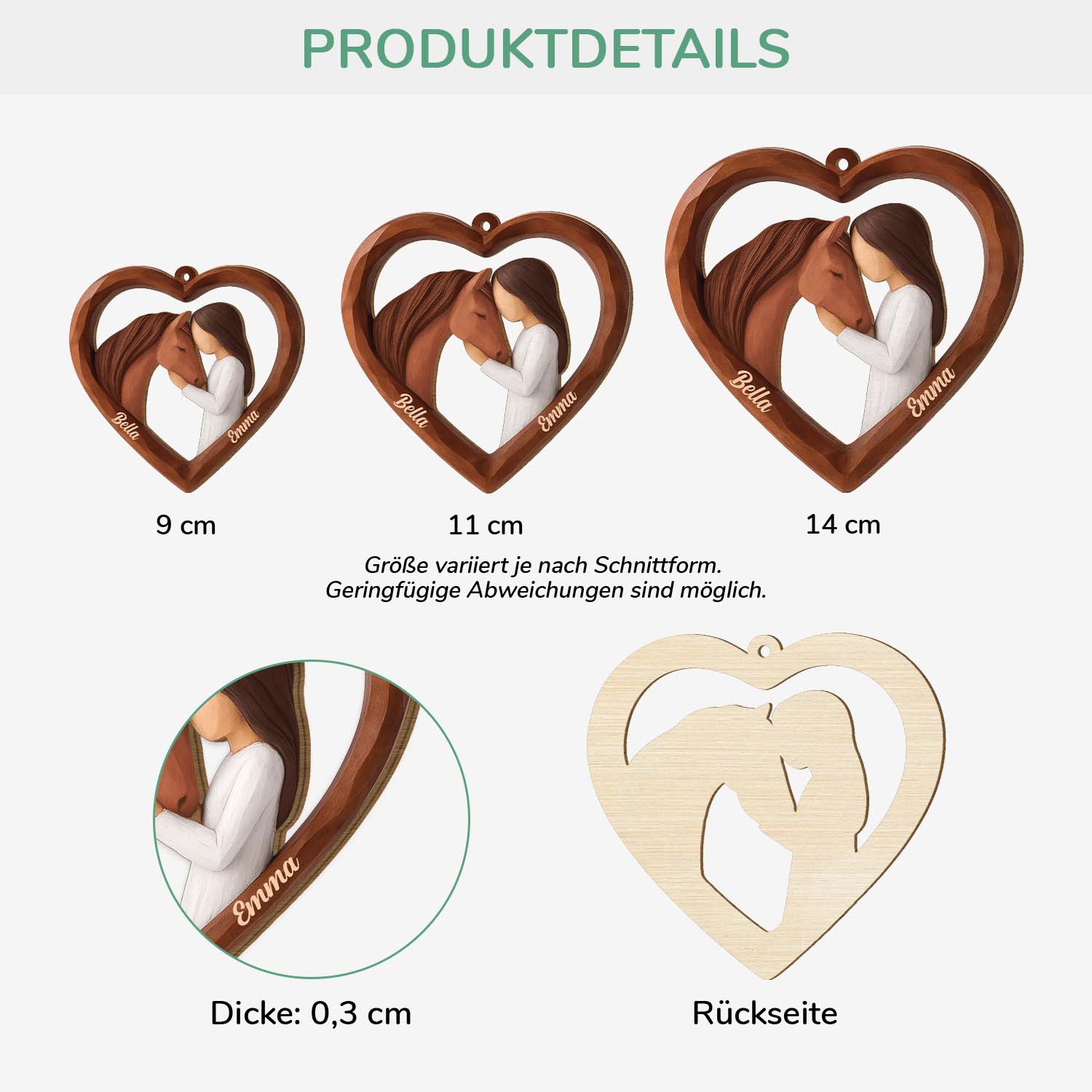 6571OGE3 3d druck effekt madchen pferd personalisierte 1 schicht holz ornamente weihnachten 6571O8V5U
