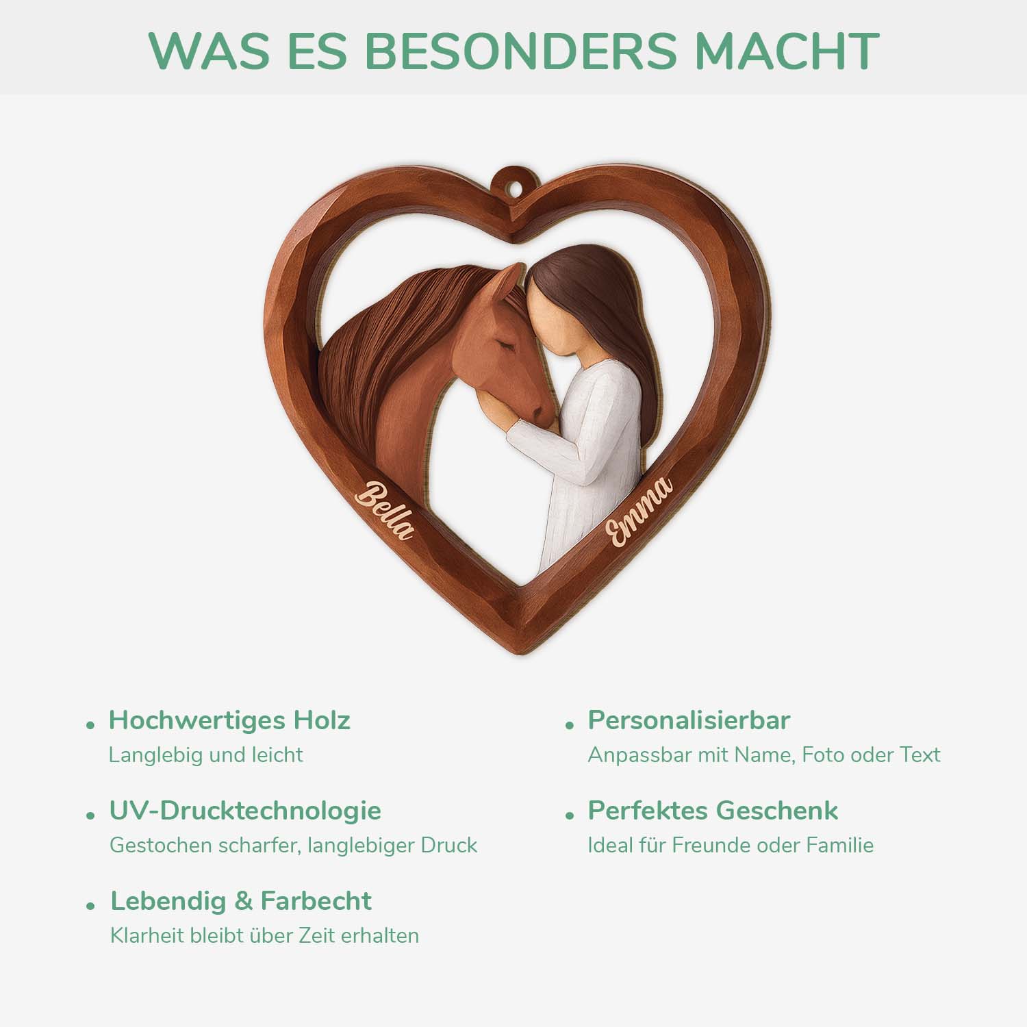 6571OGE4 3d druck effekt madchen pferd personalisierte 1 schicht holz ornamente weihnachten 6571O8V5U