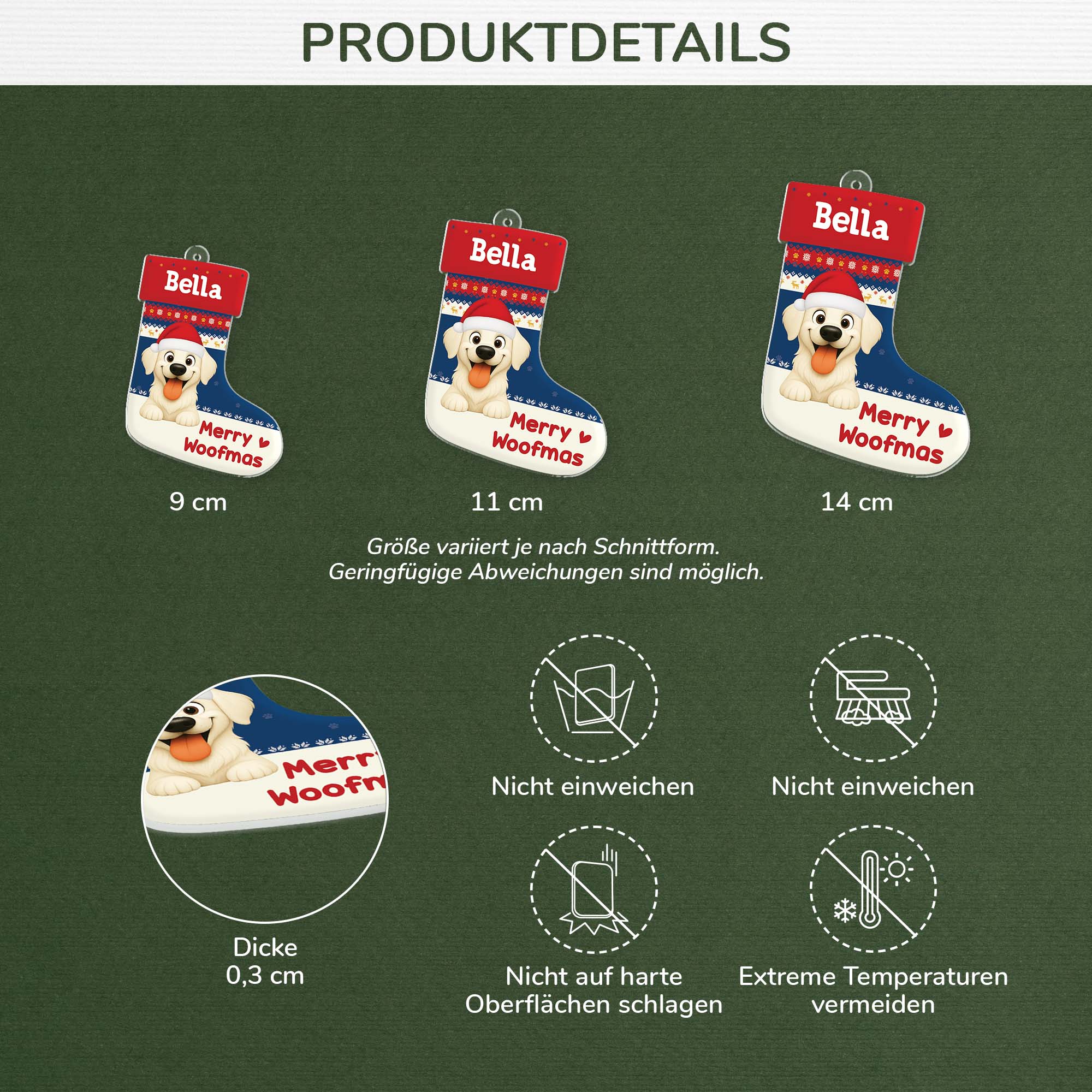 6573OGE3 merry woofmas acryl weihnachtsschmuck_ personalisiert hund 6573OTQAC