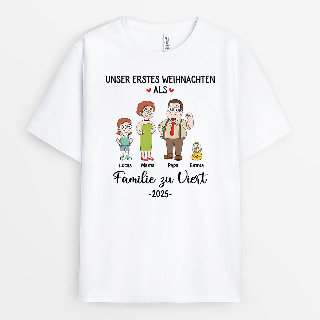 6575AGE1 erstes weihnachten als familie familien shirts personalisiert doodle 6575A3KCI