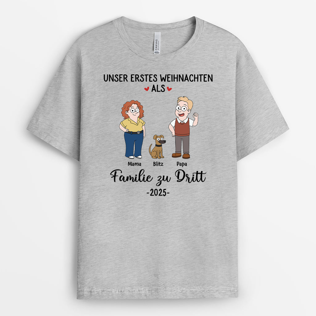 6575AGE2 erstes weihnachten als familie familien shirts personalisiert doodle 6575A3KCI