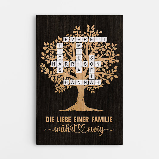6581CGE1 die liebe einer familie wahrt ewig familienstammbaum leinwand kreuzwortratsel personalisiert 6581C3TMI
