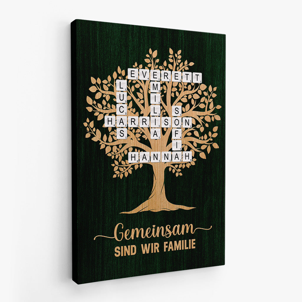 6581CGE2 die liebe einer familie wahrt ewig familienstammbaum leinwand kreuzwortratsel personalisiert 6581C3TMI