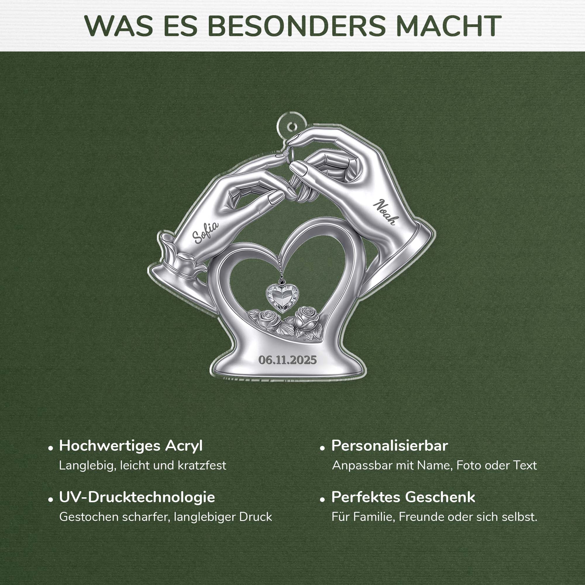 6583OGE4 3d druck effekt ringtausch acryl weihnachtsschmuck_ personalisiert paar zur hochzeit 6583O