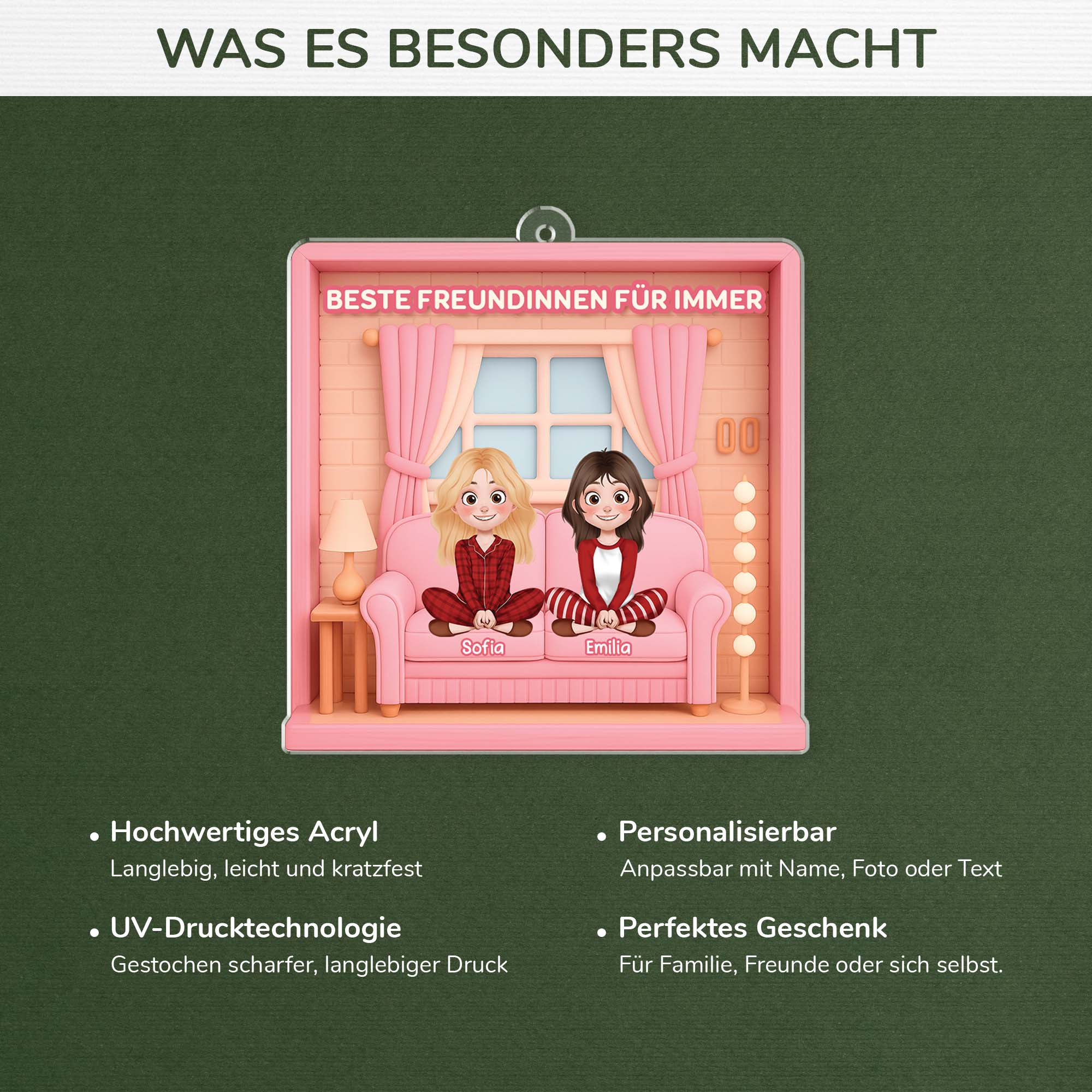 6585OGE4 3d druck effekt bff acryl weihnachtsschmuck_ personalisiert beste freundin 6585OKQAF