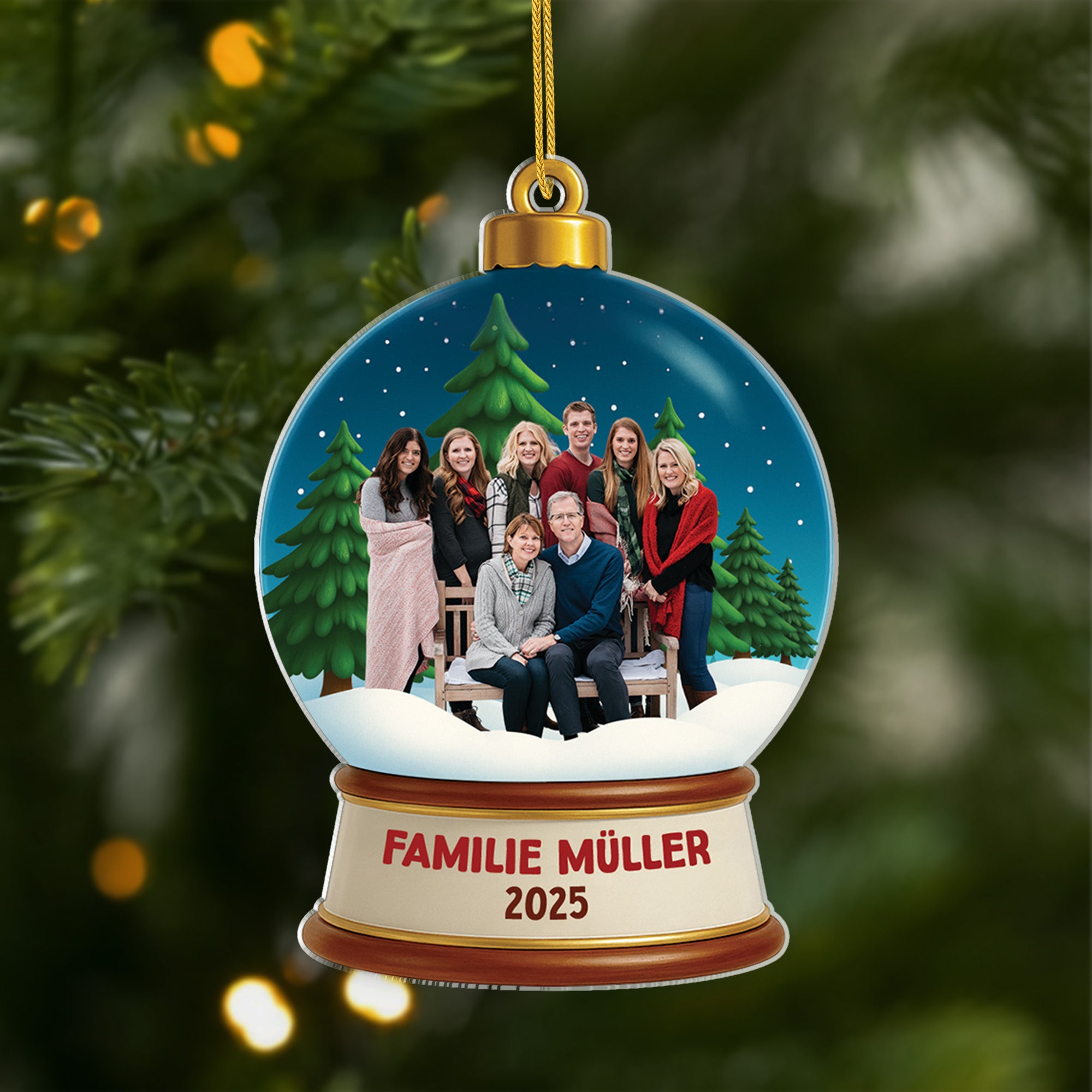 6590OGE1 3d druck effekt die familie seit acryl weihnachtsschmuck_ personalisiert foto 6590O8QMI