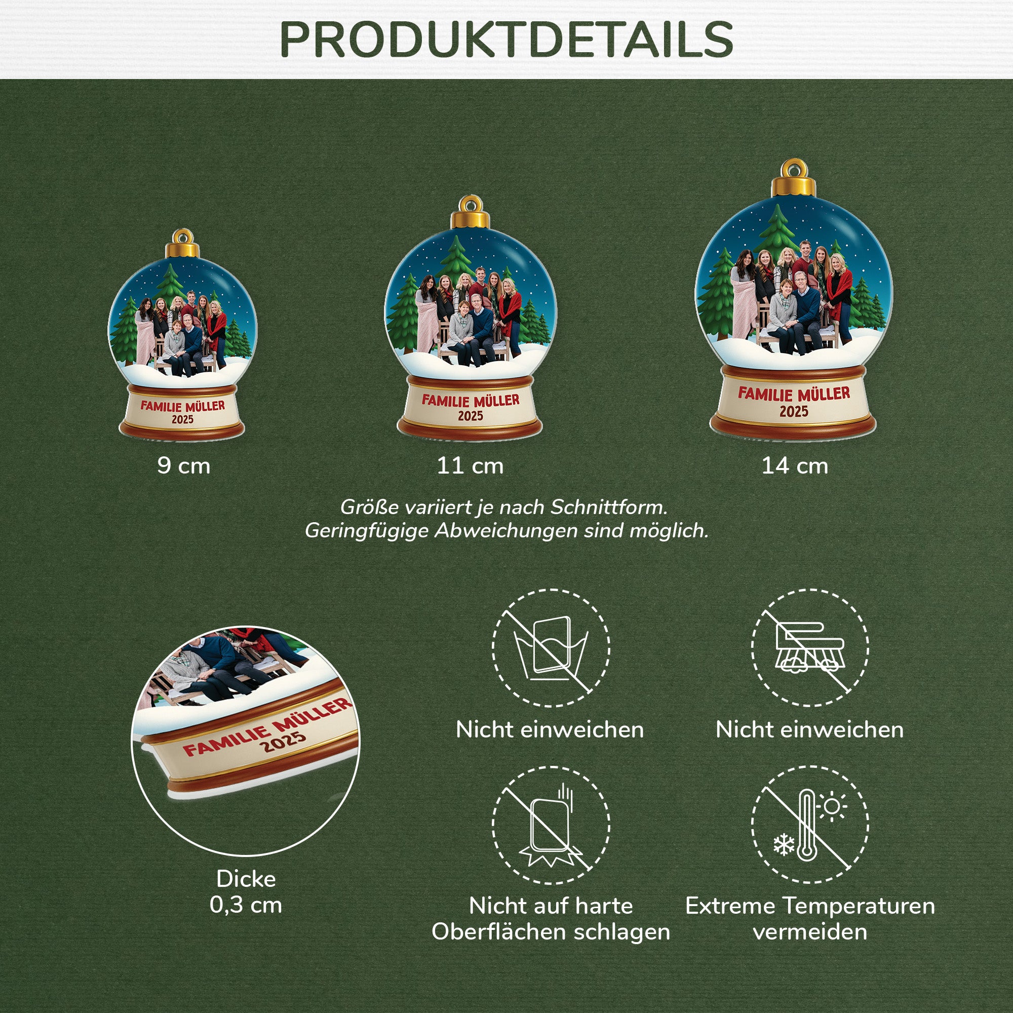 6590OGE3 3d druck effekt die familie seit acryl weihnachtsschmuck_ personalisiert foto 6590O8QMI