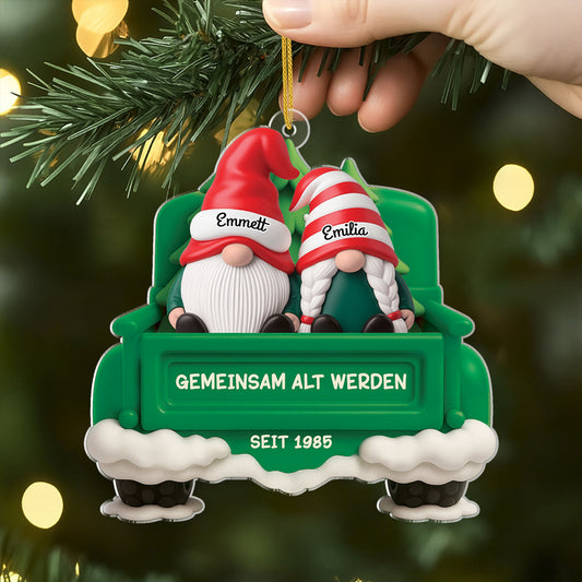 6593OGE2 3d druck effekt gemeinsam alt werden acryl weihnachtsschmuck personalisiert paar gnom im auto 6593OTV5G