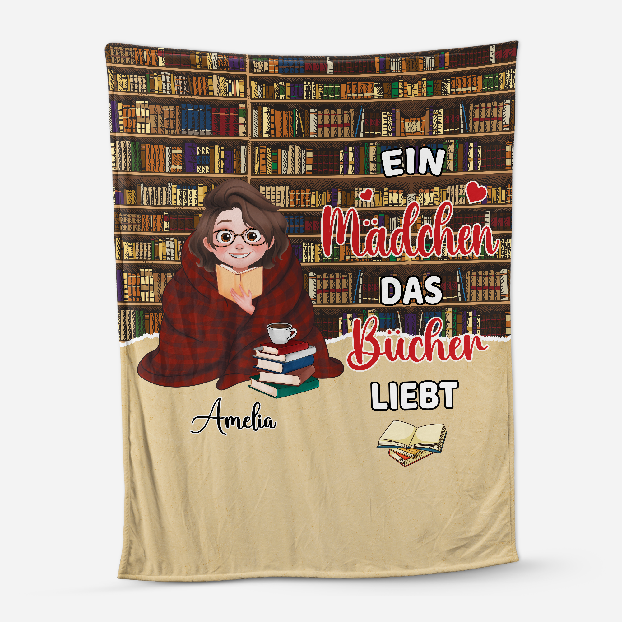 6595BGE1 einfach ein madchen das bucher liebt kuscheldecke personalisiert_ fur_ leseratten_ frauen manner 6595BTT5A