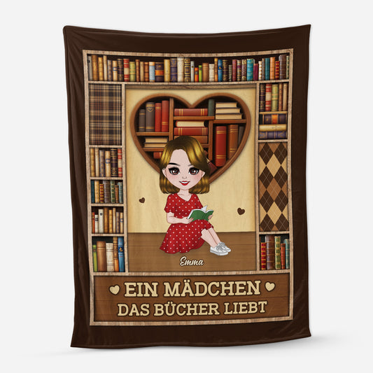 6596BGE1 einfach ein madchen das bucher liebt kuscheldecke personalisiert_ fur_ leseratten_ frauen 6596BKM5A