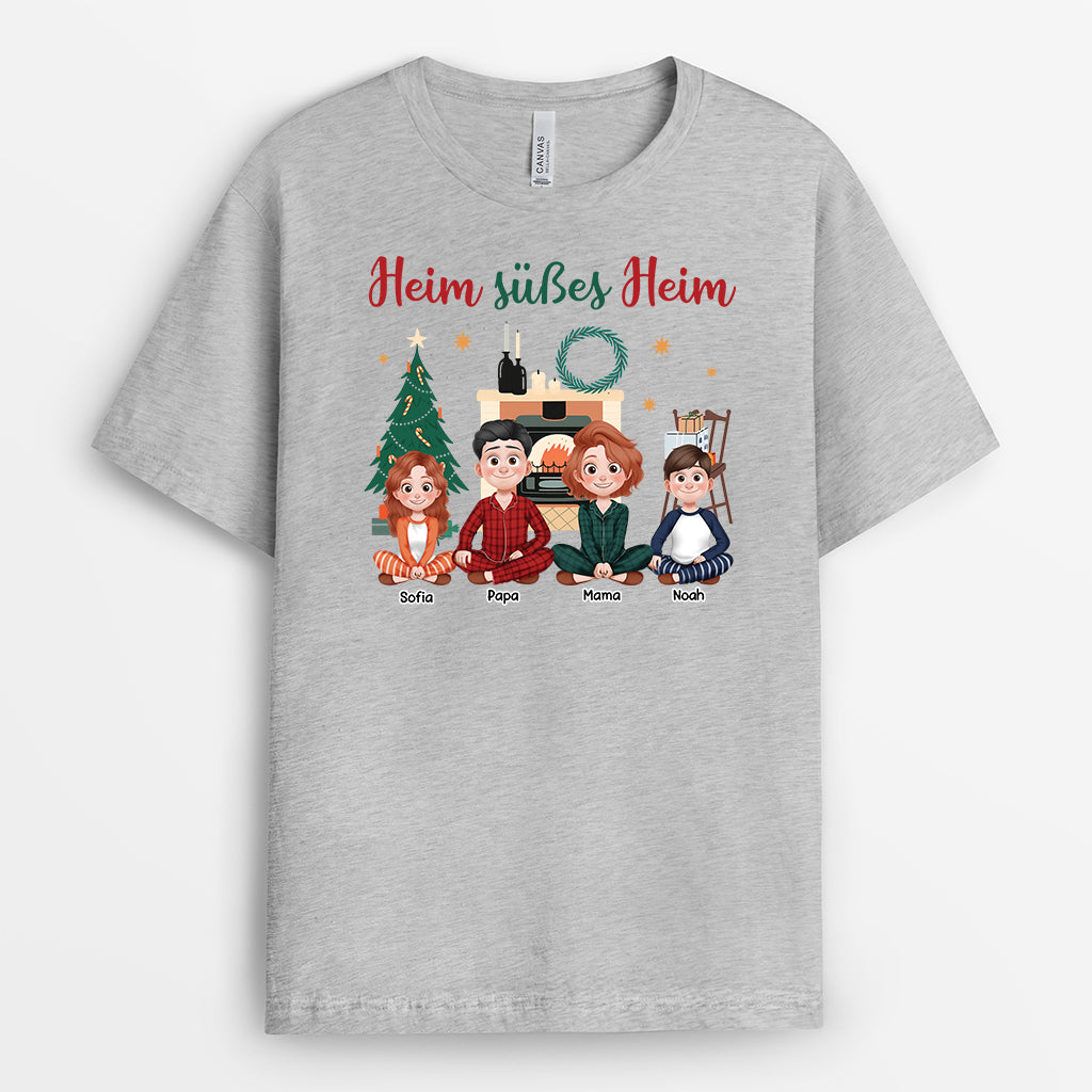 6602AGE2 zuhause ist es am schonsten familien shirts personalisiert_ weihnachten 6602A3YTI
