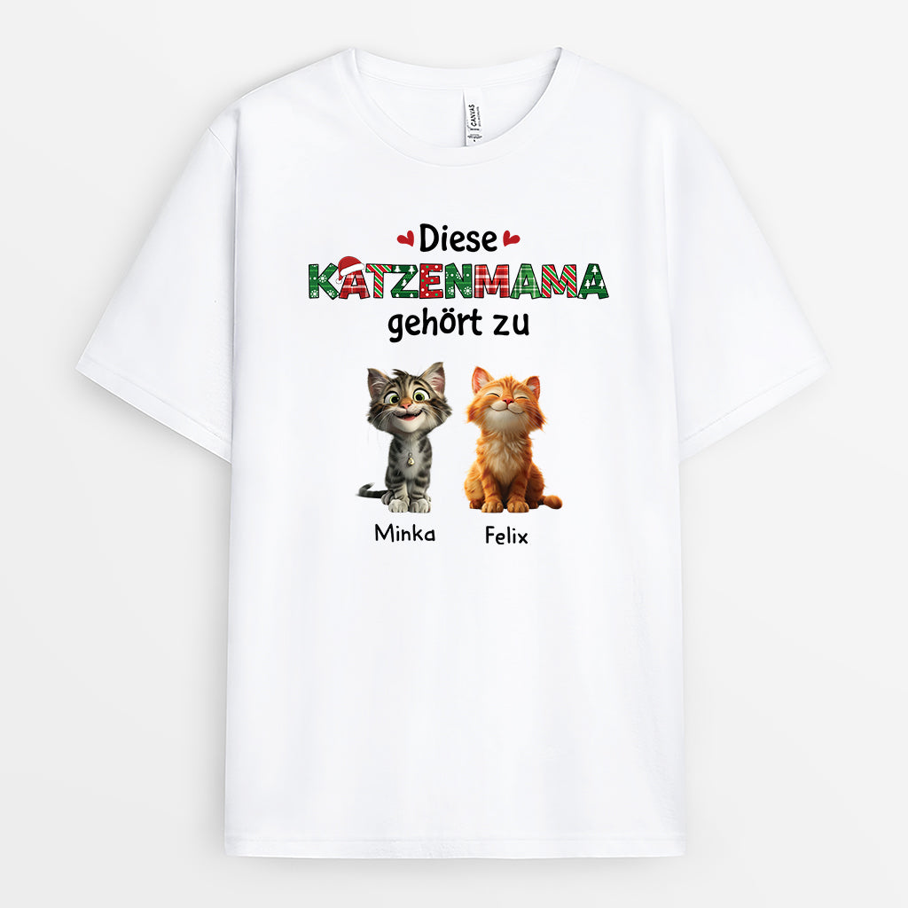 6605AGE1 diese katzenmama gehort zu weihnachts katzen t shirt personalisiert 6605AKM5D