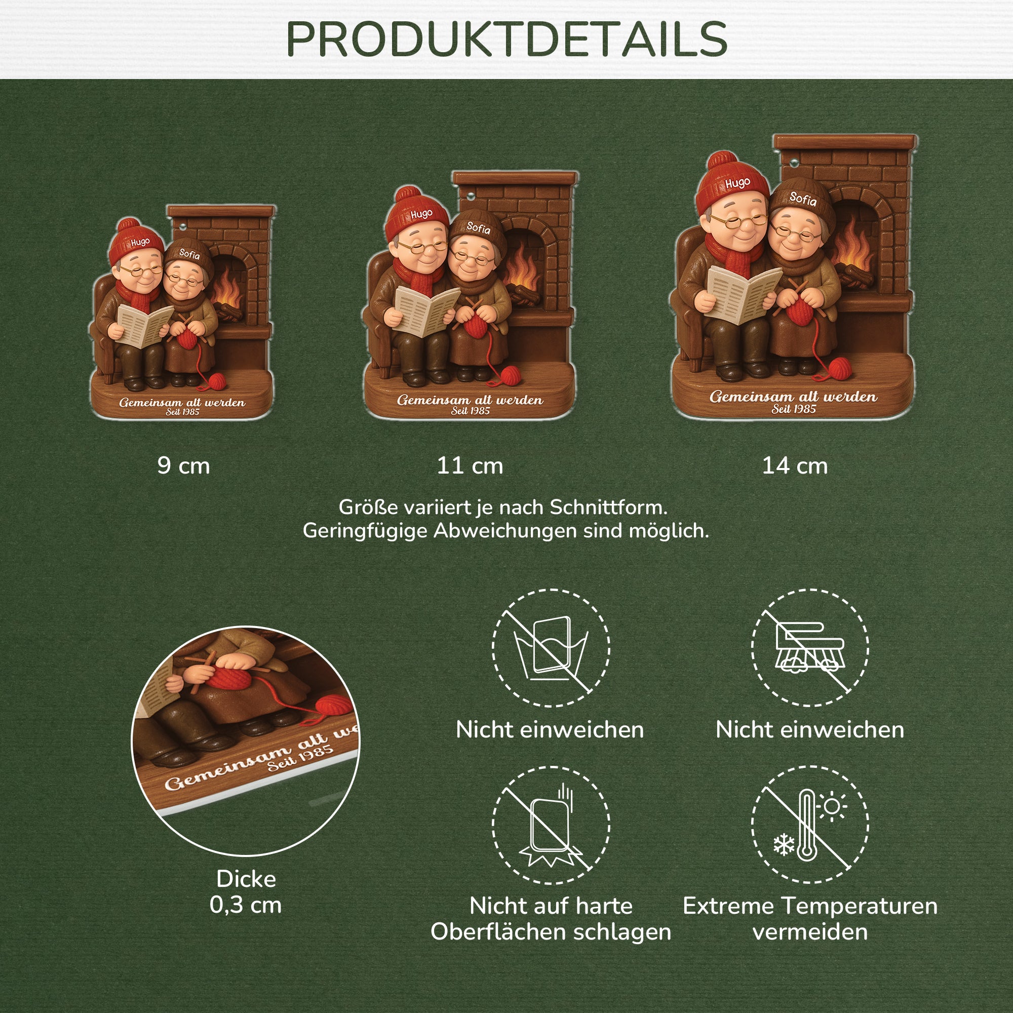 6608OGE3 3d druck effekt gemeinsam alt werden seit acryl weihnachtsschmuck personalisiert paar braun 6608OKMZG