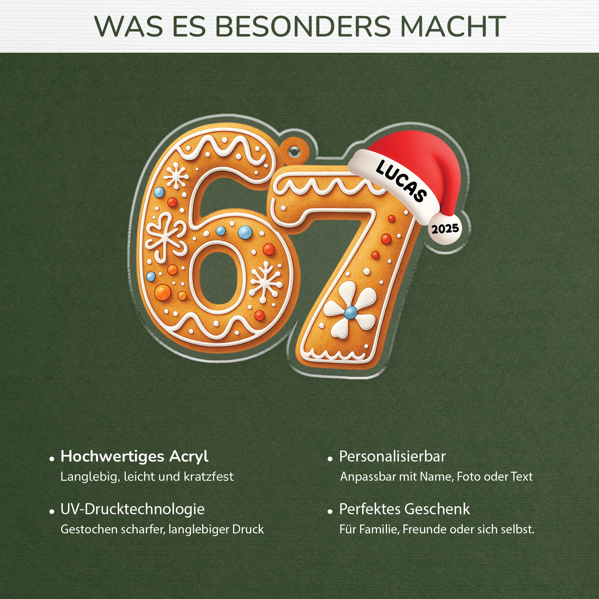 6611OGE4 67 acryl weihnachtsschmuck personalisiert 6611O3VZA