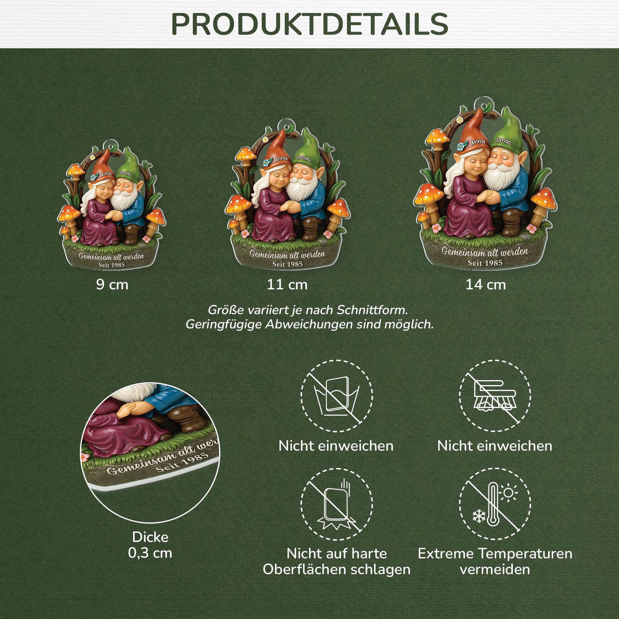 6612OGE3 3d druck effekt gemeinsam alt werden seit acryl weihnachtsschmuck personalisiert paar gnom 6612O3VNG