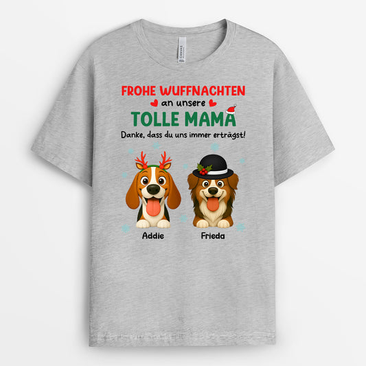 6614AGE2 merry woofmas weihnachts t shirt hund personalisiert 6614AKQ5C