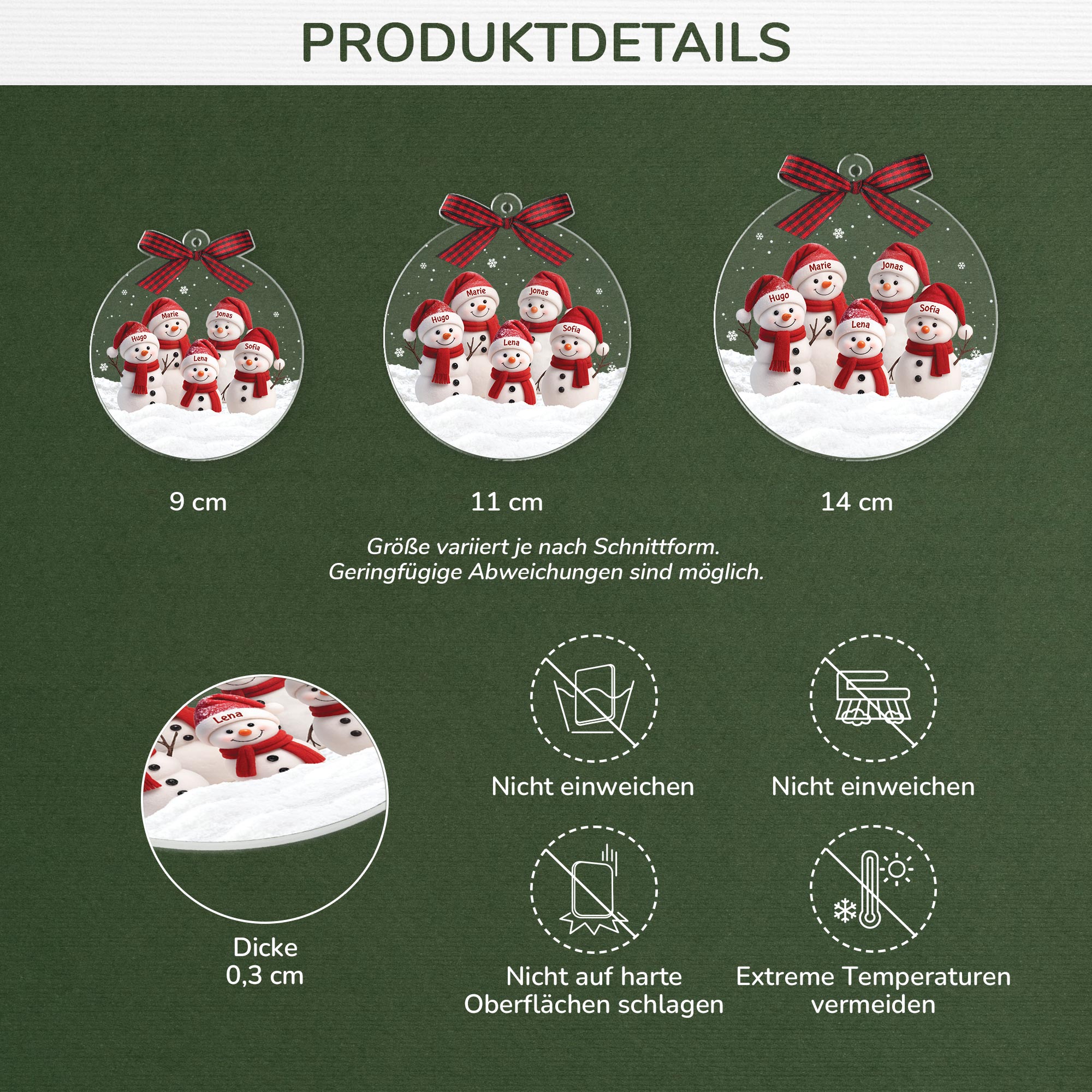 6624OGE3 kinder schneemann acryl weihnachtsschmuck_ personalisiert familie 6624O3ZAI