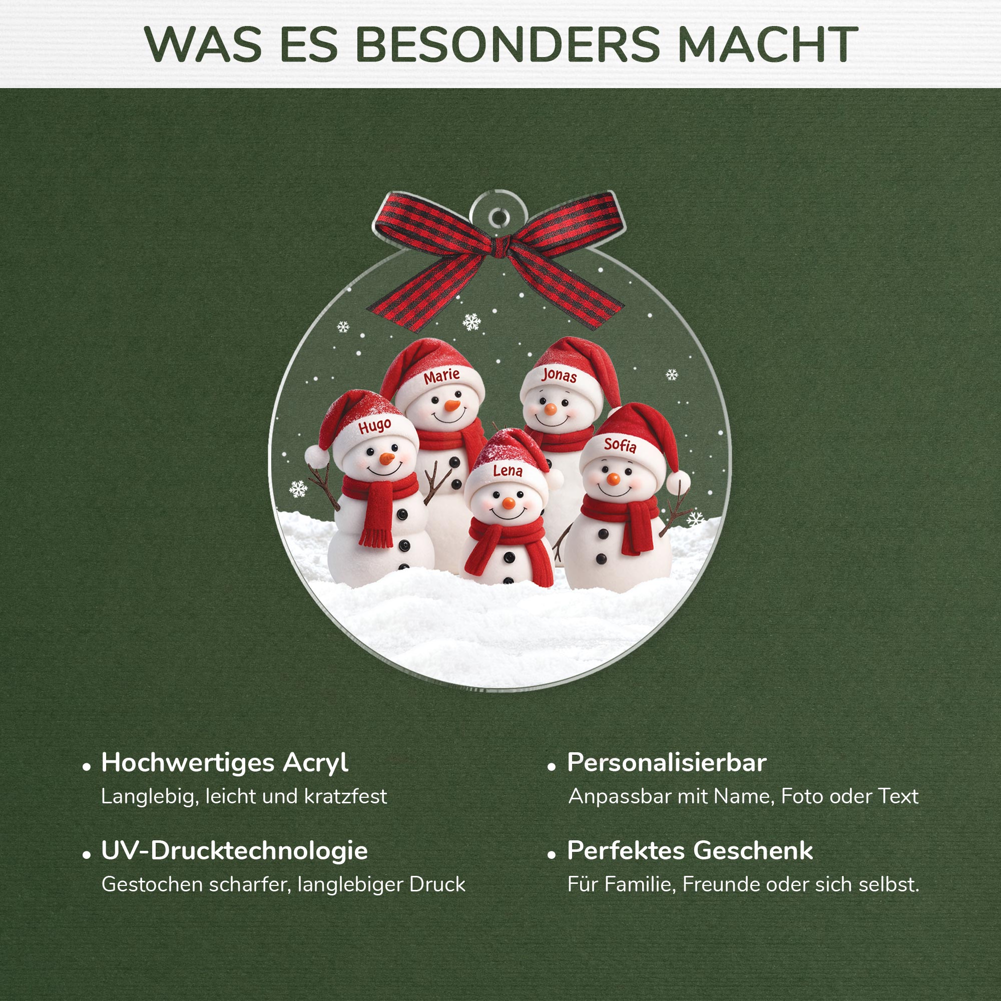 6624OGE4 kinder schneemann acryl weihnachtsschmuck_ personalisiert familie 6624O3ZAI