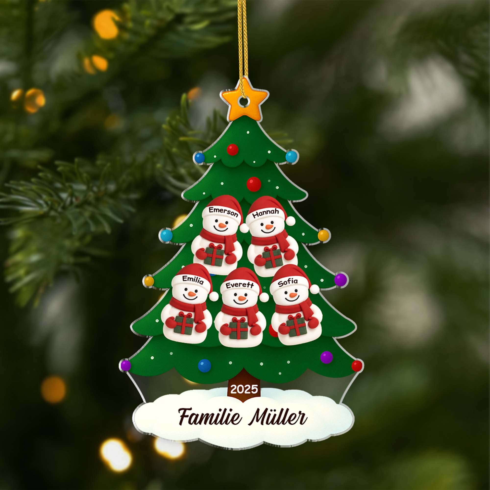 6632OGE1 tannenbaum schneemann acryl weihnachtsschmuck_ personalisiert familie 6632o3twi