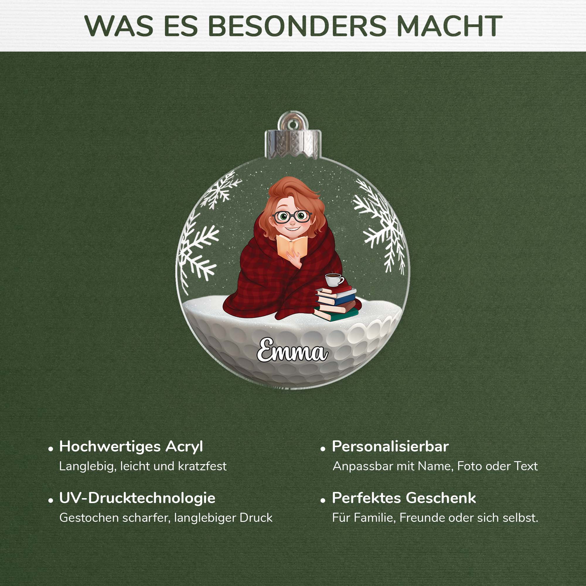 6635OGE4 schneekugel acryl weihnachtsschmuck personalisiert_ fur leseratten 6635O3Q5A