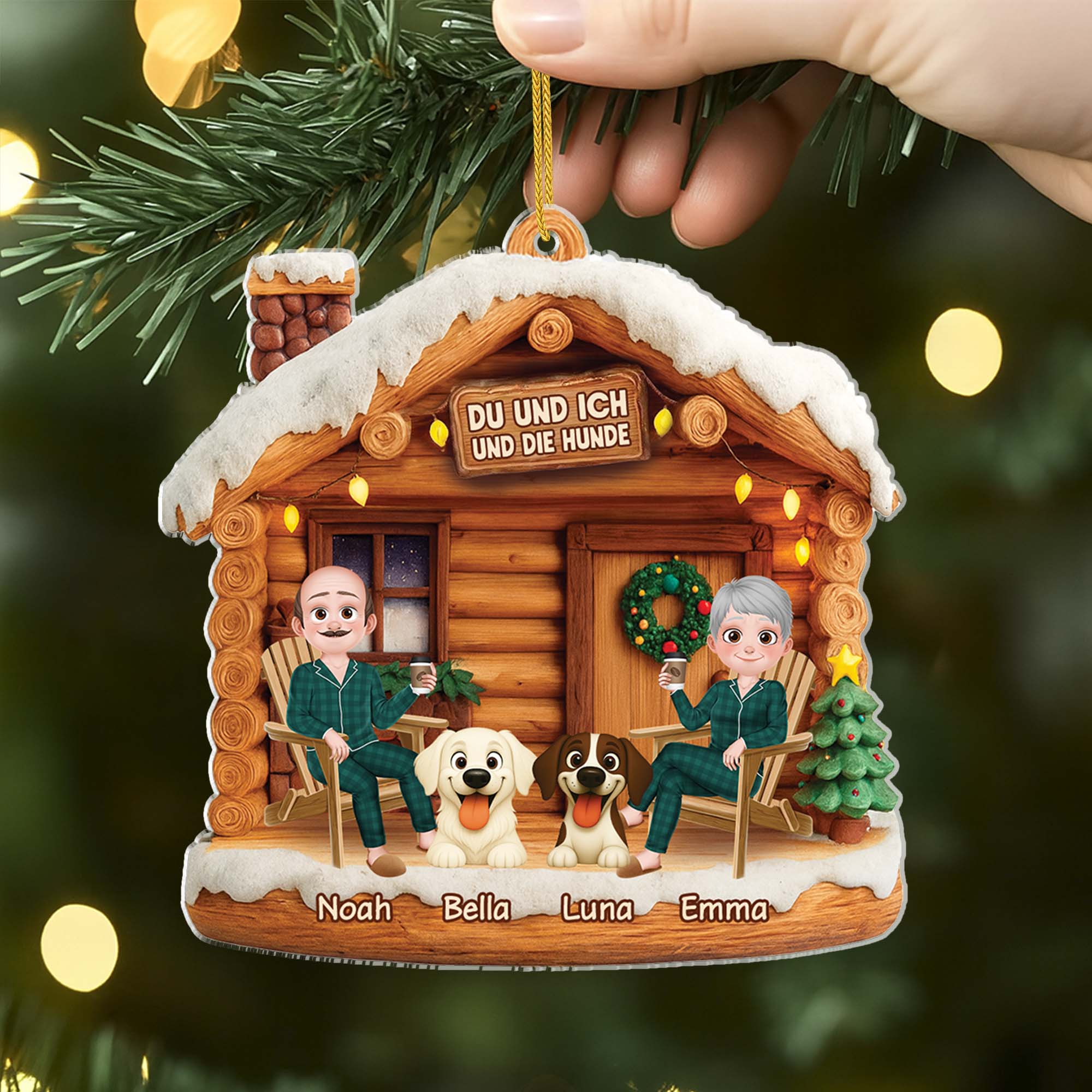 6638OGE2 3d druck effekt du ich und die hunde acryl weihnachtsschmuck personalisiert_ paar cartoon 6638OTYAC