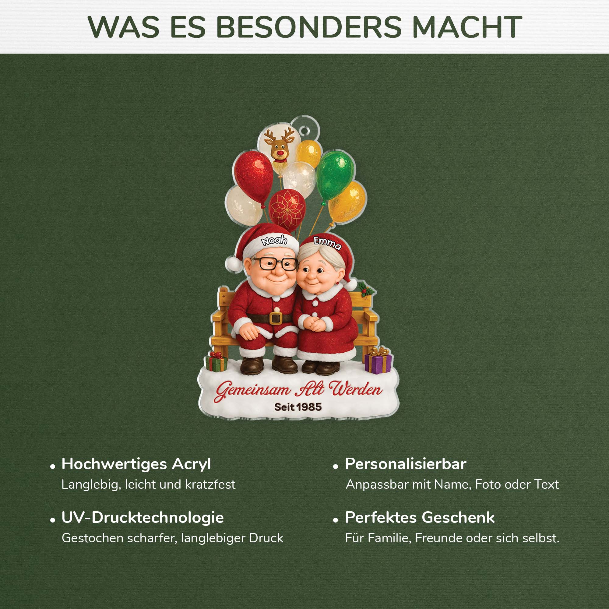 6640OGE4 3d druck effekt gemeinsam alt werden seit acryl weihnachtsschmuck personalisiert paar ballons 6640OT5TG