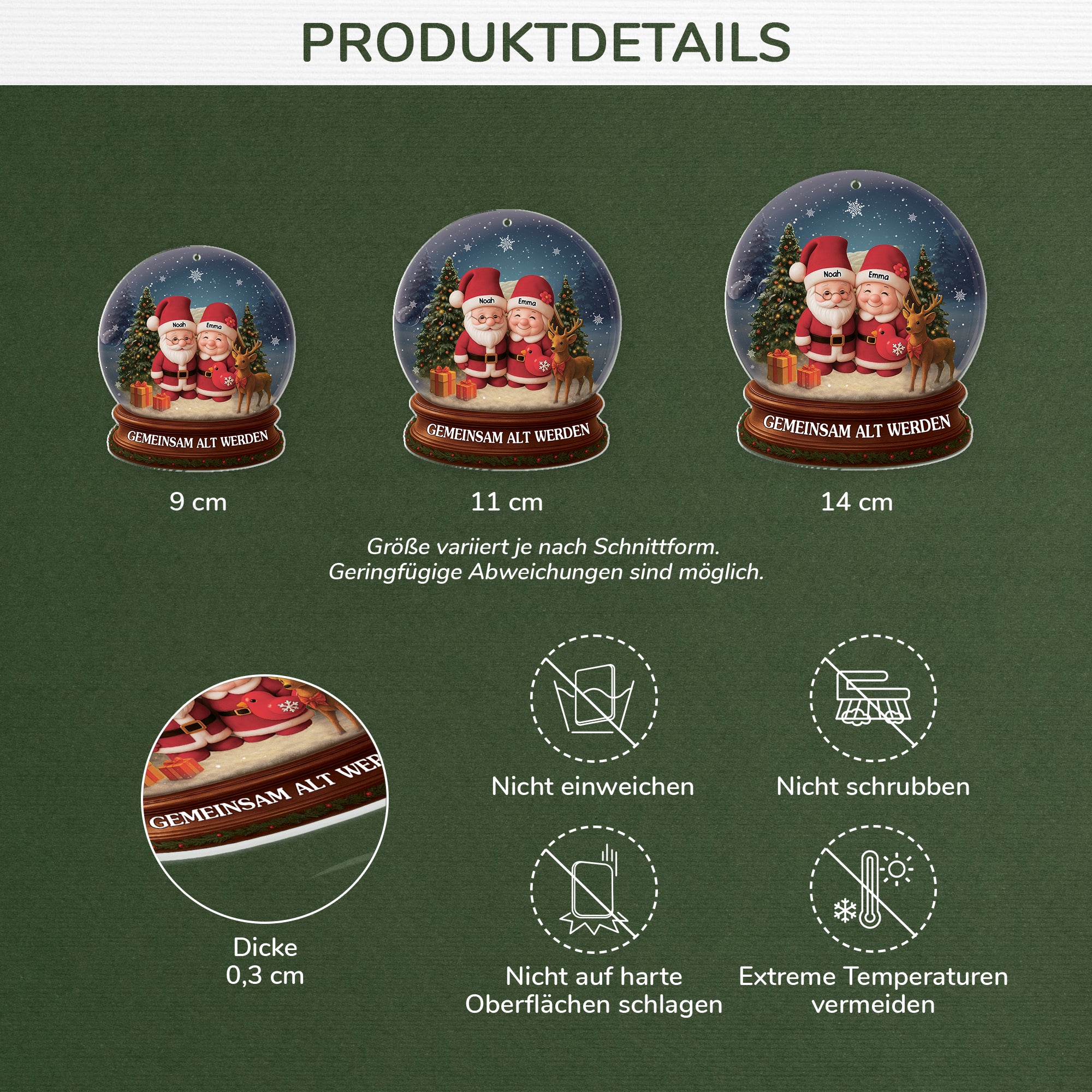 6644OGE3 3d druck effekt gemeinsam alt werden seit acryl weihnachtsschmuck personalisiert paar schneekugeln 6644OTZ5G