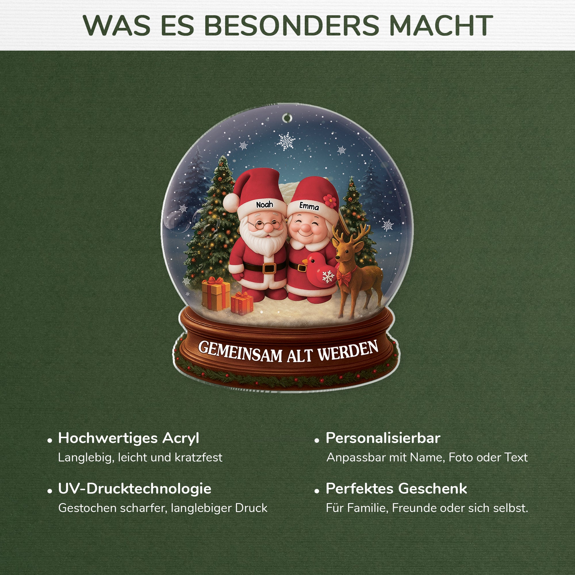 6644OGE4 3d druck effekt gemeinsam alt werden seit acryl weihnachtsschmuck personalisiert paar schneekugeln 6644OTZ5G