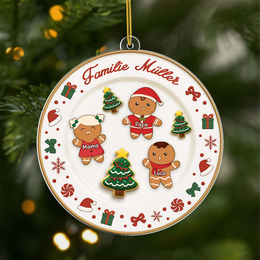 6645OGE1 3d druck effekt lebkuchen auf dem teller acryl weihnachtsschmuck personalisiert familie 6645OKM5I