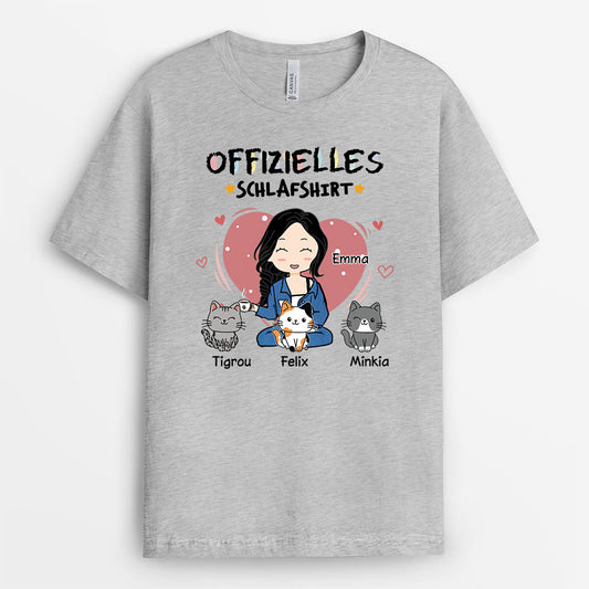 6649AGE2 offizielles schlafshirt helles schlafshirt katze personalisiert damen chibi buntstifte 6649AKV5D_e49d5085 dc97 414c 81e9 02e06c261dba