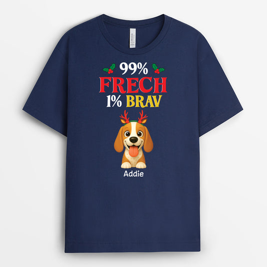 6651AGE2 99 _ frech 1 _ brav weihnachts t shirt hund personalisiert 6651AKXMC